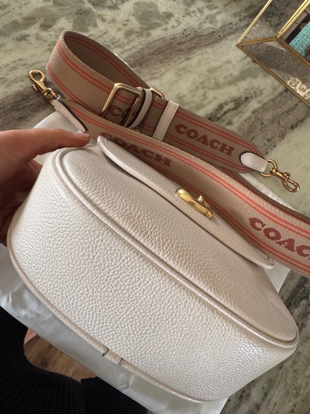 Coach willow saddle bag pebbled leather with extra logo strap - Picture 3 of 6